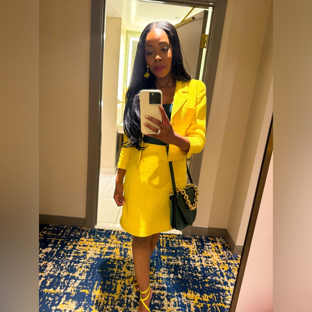Authentic Chanel Canary Yellow 1997 Vintage Suit Set